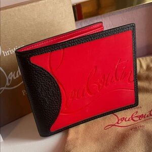 Louboutin Red and Black Coolcard Bifold Wallet